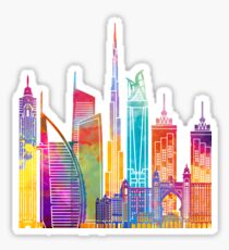 Dubai landmarks watercolor poster Sticker