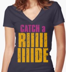 Borderlands 2 - CATCH A RIDE shirt Women's Fitted V-Neck T-Shirt