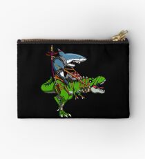Ninja Shark Riding T-Rex Dinosaur Funny Samurai Studio Pouch