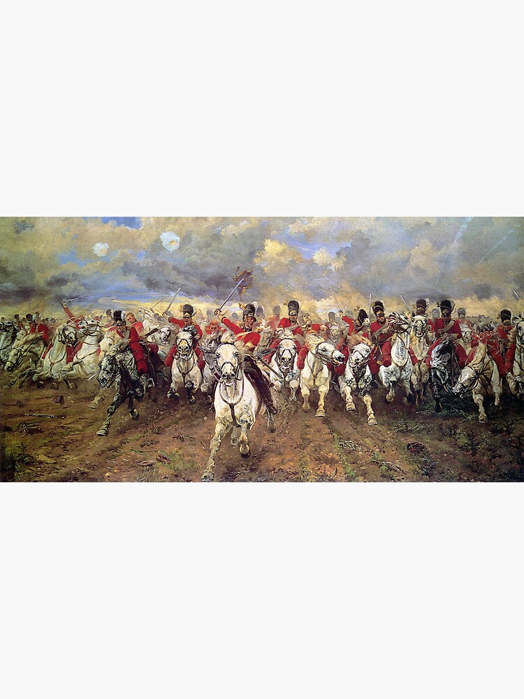 Scotland Forever! 1881, Battle of Waterloo, Lady Butler, Charge of the Royal Scots Greys. by TOMSREDBUBBLE