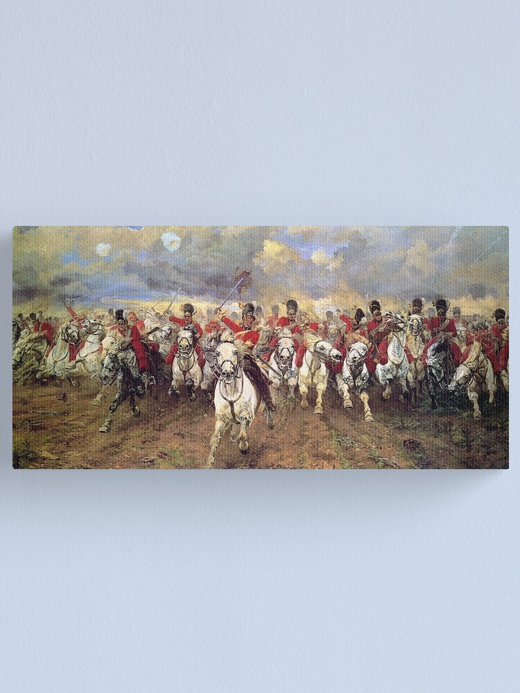 Alternate view of Scotland Forever! 1881, Battle of Waterloo, Lady Butler, Charge of the Royal Scots Greys. Canvas Print