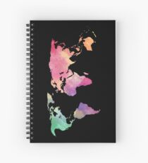 rainbow watercolor continents Spiral Notebook