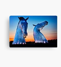 EVENING FALLS ON THE KELPIES Canvas Print