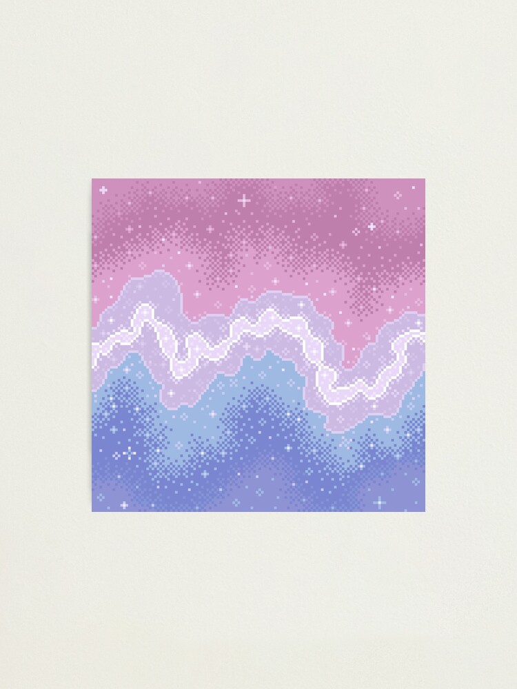 Colorblock Galaxy Pink Purple Blue Pastel Photographic Print