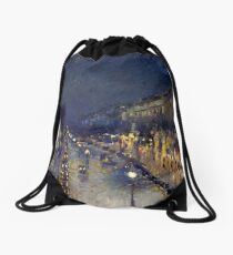 Camille Pissarro - Montmartre at Night Drawstring Bag