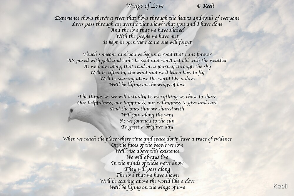 Wings Of Love Lyrics C Keeli Von Keeli Redbubble