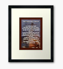 Navy Sailor Creed Poster Framed Print