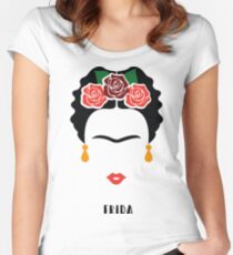 Frida Khalo face Women's Fitted Scoop T-Shirt