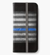 Dünne blaue Linie iPhone Flip-Case/Hülle/Klebefolie