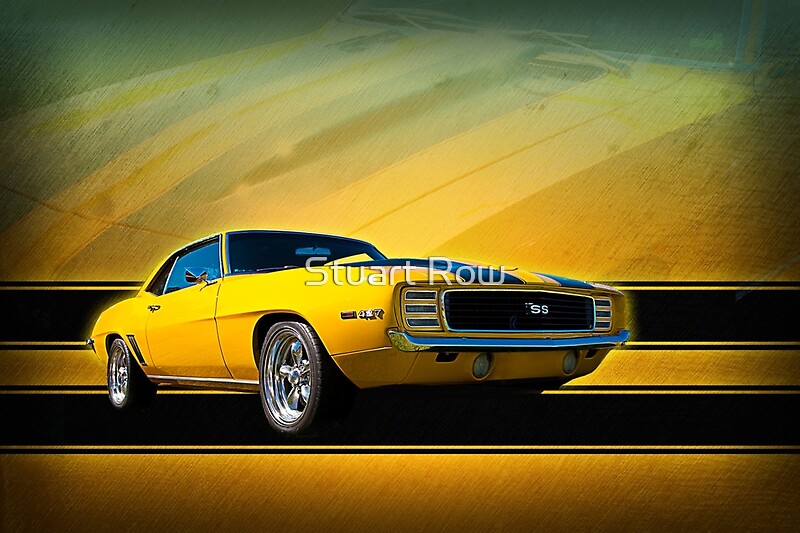 "Yellow 1969 Camaro SS" by Stuart Row | Redbubble