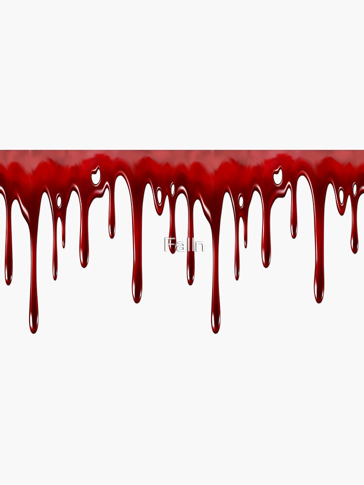 "Blood Dripping White" Sticker by Falln Redbubble