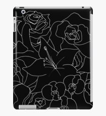 Umriss Blumen - Weiß iPad-Hülle & Klebefolie