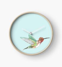 Pink Hummingbird Clock