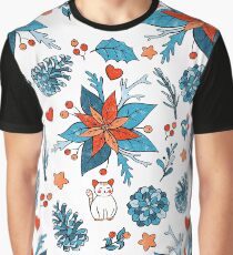 Weihnachtskatzenlaub Grafik T-Shirt