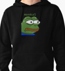 MonkaS Sweating Pepe Twitch Emote Pullover Hoodie