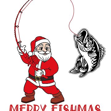 Fishing Ugly Christmas Sweater Funny Santa Fish Lover Fisher Sweatshirt