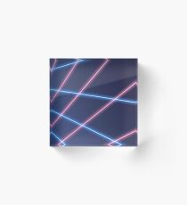 90s Laser Beam Picture Day Background | Retro | Oldschool Acrylic Block