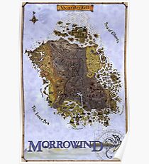 Morrowind Map Vvardenfell Poster, Restoration of Old Print Poster
