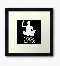 Yoga Rocks! Rocking Meditation Yoga-Asana Statement Shirt Tee Framed Print
