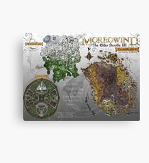 Morrowind, Elder Scrolls, 3 Islands Map, Poster Restoration Canvas Print