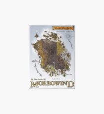 Morrowind Vvardenfell Map Restoration Project, Restored Vintage Print Art Board