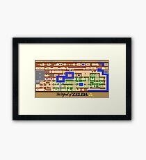 Legend of Zelda Map Poster - Retro, NES, Popular Restoration Framed Print
