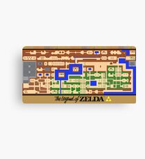 Legend of Zelda Map Poster - Retro, NES, Popular Restoration Canvas Print