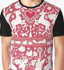 Antique lace - claret and cream - Traditional Christmas pattern by Cecca Designs Graphic T-Shirt