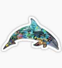 Dolphin-förmig Sticker