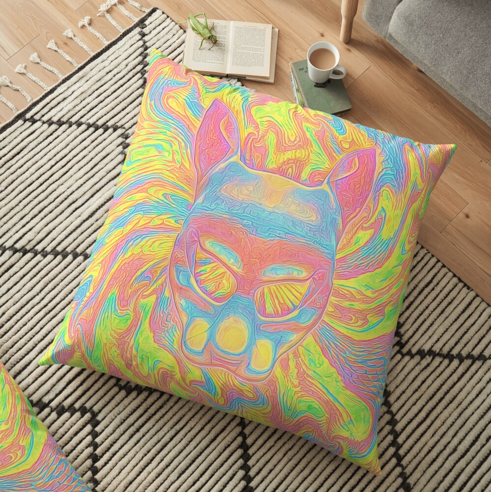 Abstract Mask Floor Pillow