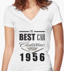 CADILLAC Women's Fitted V-Neck T-Shirt