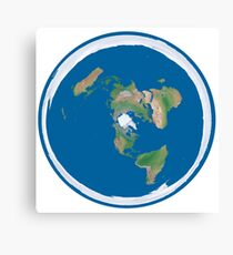 Flat Earth Map Canvas Print