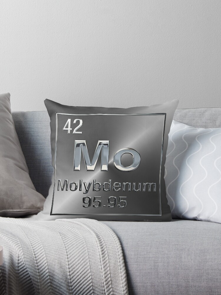 Periodic Table Of Elements Molybdenum Mo Throw Pillow By Serge Averbukh