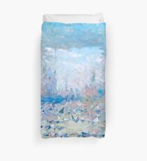 Abstract Geometric Nature Landscape with Triangles Duvet Cover