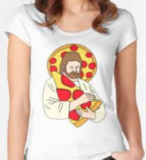 Pizza Jesus Women's Fitted Scoop T-Shirt