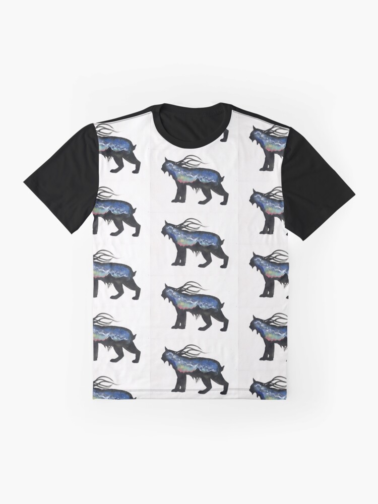 Alternate view of Aurora Milky Way Lynx. Graphic T-Shirt
