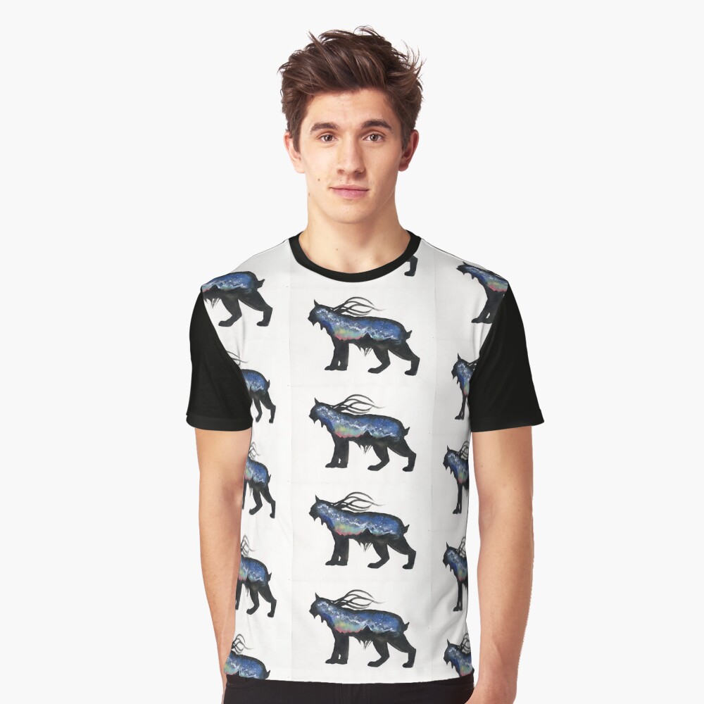 Aurora Milky Way Lynx. Graphic T-Shirt