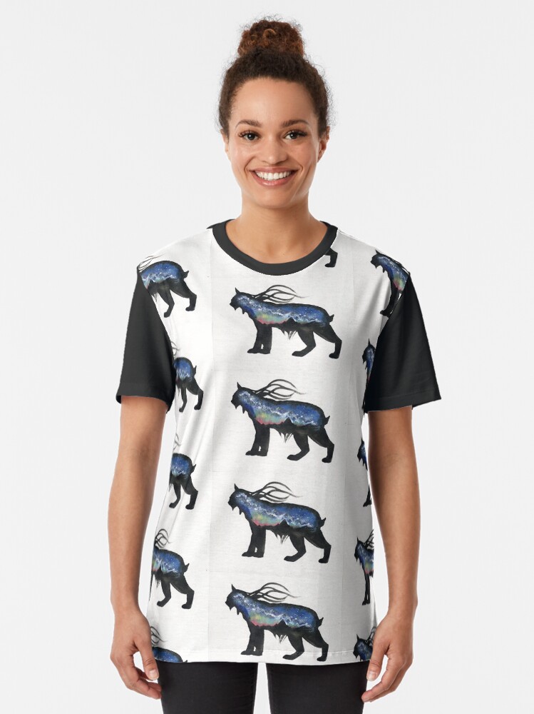 Alternate view of Aurora Milky Way Lynx. Graphic T-Shirt