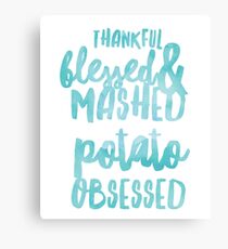 Thanksgiving Tee Thankful Blessed Gift Canvas Print