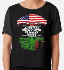 Geschenk für Sambian Amerikaner gewachsen mit Sambiawurzeln Sambia-T-Shirt StrickjackeHoodie Iphone Samsung Telefon-Kasten Kaffeetasse-Tabletten-Kasten-Geschenk Chiffontop