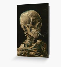 Skull of a Skeleton with Burning Cigarette Greeting Card