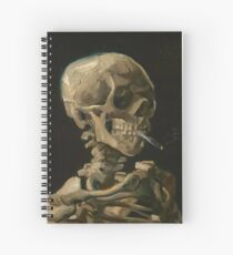 Skull of a Skeleton with Burning Cigarette Spiral Notebook