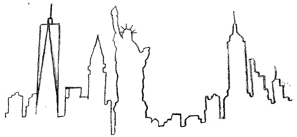 Download Tattoo City New York Ny  Nyc Skyline Outline With Freedom Tower  PNG Image with No Background  PNGkeycom