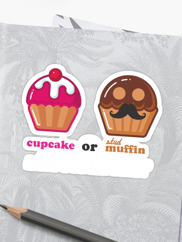 Baby Shower Cupcake or Stud Muffin Gender Reveal Party Stickers Team Boy/Girl