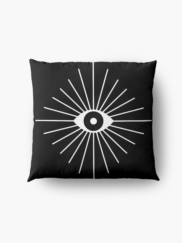 Alternate view of Electric Eyes - Black and White Floor Pillow