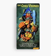 The Lost Vikings, Restored Vintage Nintendo Power Poster Canvas Print