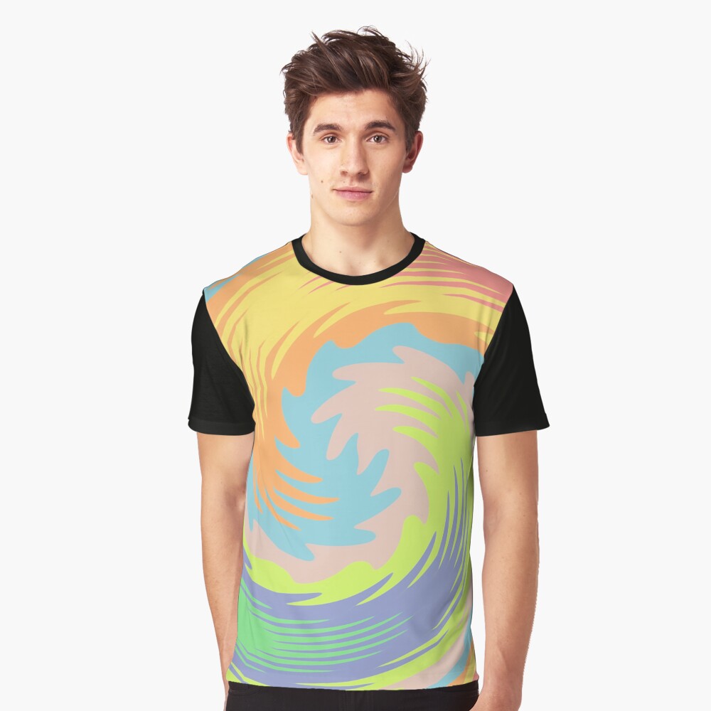 Abstract Twirl Wave Graphic T-Shirt