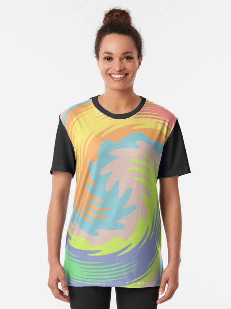 Alternate view of Abstract Twirl Wave Graphic T-Shirt