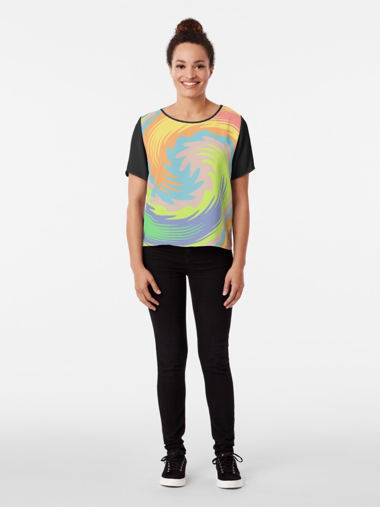 Alternate view of Abstract Twirl Wave Chiffon Top