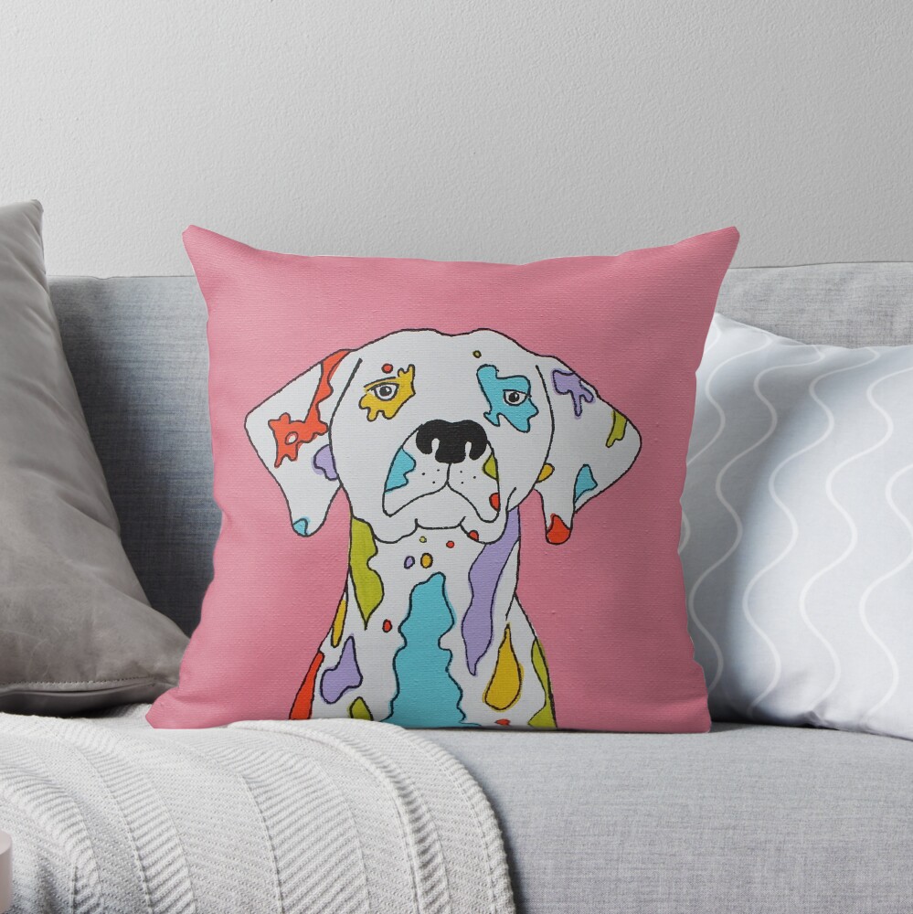 dalmatian print throw pillow